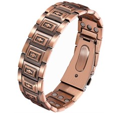 Feraco 3X Strength Copper Magnetic Cross Bracelet 9.05 inches,