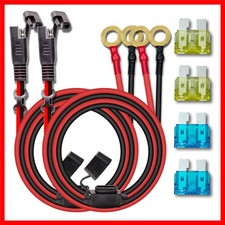 2ft SAE to O-Ring Terminal Charger Cables with Fuses