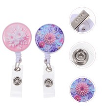 2Pcs Plastic ID Badge Holders Pretty Cards Clips Practical Cards Holder Buckles