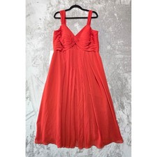 Azazie Vicenta Rust Red Chiffon Pleated A-Line Bridesmaid Dress Size A18 NWT