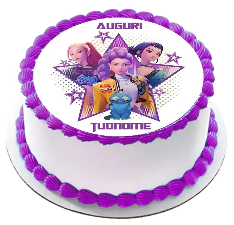 MODECOR Cialda Demon Hunter K-POP KPOP con NOME Decorazione Torta Ostia Zucchero