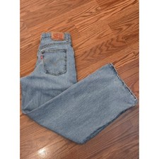 Pantalones de mezclilla holgados de tiro alto azul lavado claro talla 12 de Levis para niñas