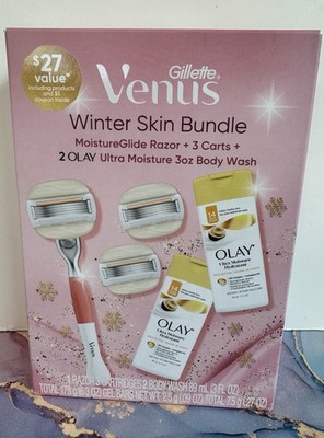 Gillette Venus MoistureGlide Razor, 3 Cartridges, 2 Olay Body Wash $27 Value