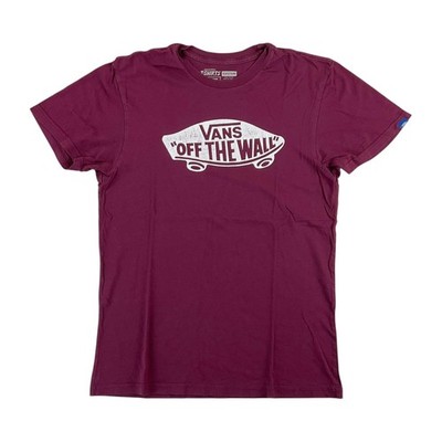 Modernes Vans Off The Wall Skating Skate T-Shirt - Medium Herren dunkelrot