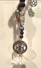 SALE Witch  Hoodoo Voodoo  Crow Protection Quartz Purples Pentacle Amulet H10