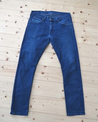 Lee Herren Jeans Gr. W33/W32 Blau Denim Slim Fit Luke Stretch Used-Look Vintage