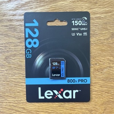 Lexar 800x PRO 128GB SDXC UHS-I Class 10 V30 Memory Card Up to 150MB/s