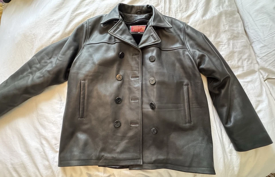 Chaqueta de chaquetón de cuero pesado Hudson, forro extraíble Foto 3 de 4