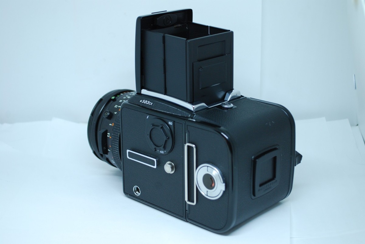 Hasselblad 503CX Black Camera CF 80mm Lens A12 film Back 