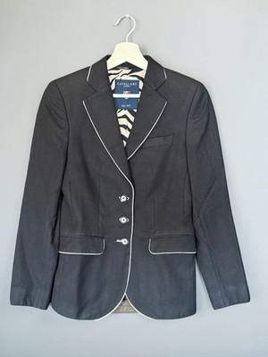 Cavallaro Napoli Blazer Damen Gr. 38 Schwarz Wolle Seide Business Jacke Elegant