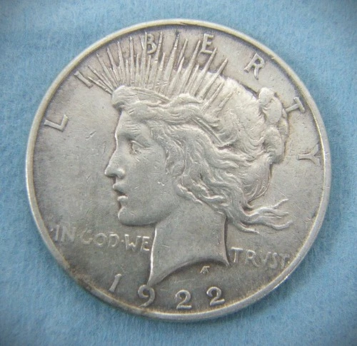 1922-P Peace Dollar, 90% Silver, EXTRA FINE CONDIDTION #1188