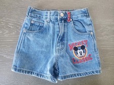 Vintage Mickey Mouse Classic Denim Embroidered Kids Shorts Disney Mickey  Co.