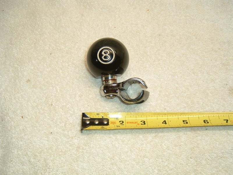 Vtg 8 Ball Suicide Steering Wheel Knob, Knuckle Buster Spinner Ball
