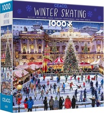 Ceaco Winter Skating 1000 Piece Jigsaw Puzzle Snow Scene Decor Game
