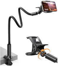 Gooseneck Phone Holder for Bed Overall Length 38.6 Flexible Leather Wrapped ...