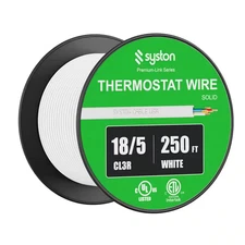 250 Ft. 18/5 White Solid Bare Copper CMR/CL3R Thermostat Wire Doorbell HAVC Heat