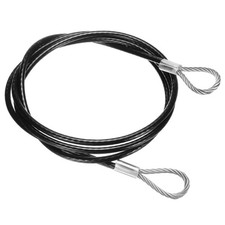 79 Inch Safety Cable Lock 304 Stainless Steel Wire Rope 0.26" Dia Black