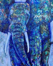 Beautiful Blank Journal Notebook 8 x 10. Cover elephant designed by an artis...