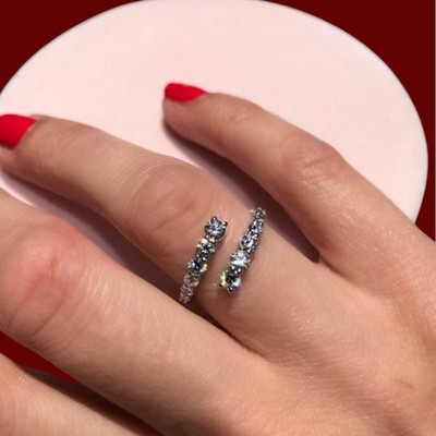 Luxus 950 Platin Ehering 0,65 ct Laborgefertigt Rundschliff Diamant E F VVS