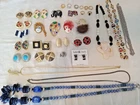 VINTAGE LOT COSTUME JEWELRY-45 PIECES INCLUDING NECKLACES, EARRINGS & RINGS!
