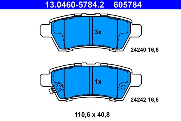 Bremsbelagsatz Scheibenbremse Ate 13.0460-5784.2 FüR Nissan Pathfinder R51 3 Van-image