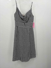 Pre-Owned Loft Navy Size 0 Gingham Short Sleeveless Dress
