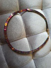 Rainbow Hematite Sergeant Cut Necklace / Lobster Fastener/ Rainbow Colour