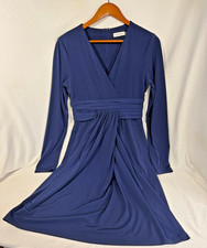 Calvin Klein Navy Blue Dress, Women's Size 6, V neck