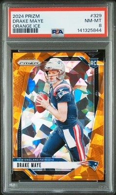 2024 Panini Prizm - Rookies Drake Maye #329 Orange Ice Prizm (RC