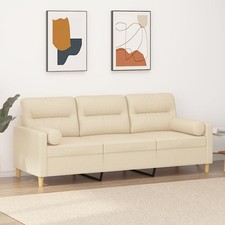 Sofa 3-Sitzer Zierkissen Loungesofa Couch Wohnzimmersofa Schlafsofa Stoff vidaXL