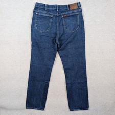Vintage 80s Lee Riders Blue Jeans 33x32 Talon Zipper Leather Patch Dark Wash 204