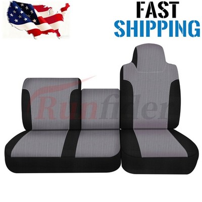 Custom 40/60 Split Bench Seat Cover for Isuzu NPR 1995-2005 by Runfider-Gray