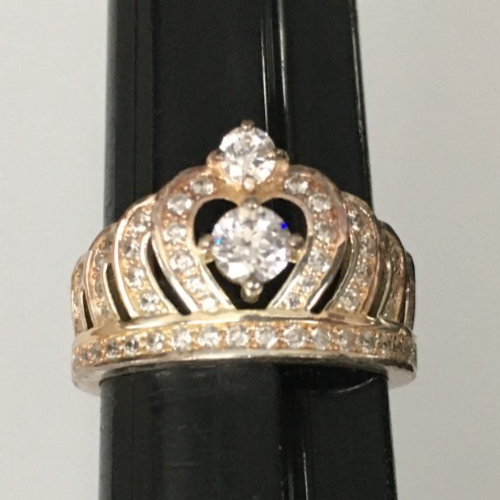 Vintage Ring MARKIERT 925 STERLING SILBER Größe 6 Krone Band Schmuck Konvolut y