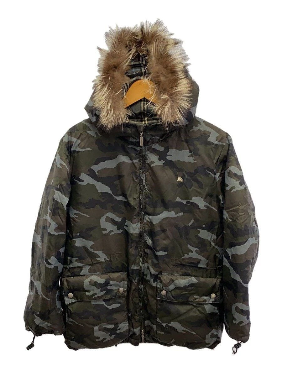 Piumino BURBERRY BLACK LABEL M nylon verde mimetico BMP02 727 76