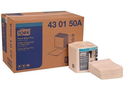 TORK (12-Pack) Paper Wiper Plus 1/4 Fold 1-Ply 12.5''x13'' White 90 Sheets 430150A