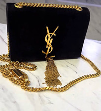 Saint Laurent Black Shoulder Bag Gold Chain S...