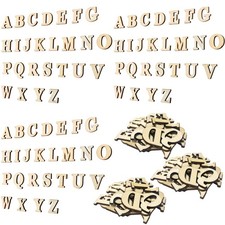156 Pcs Wooden Alphabet Letters, 1.2 Inch Small Unfinished Wooden Letters A t...
