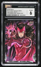 2021 Upper Deck Marvel Black Diamond 1/1 Melike Acar #SKT CGC 6 Auto Sketch p1l
