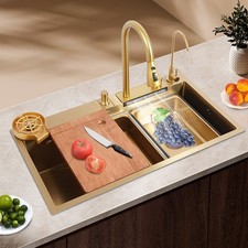Stainless Kitchen Sink With Faucet Drain Basket Bar Sink Vegetable Fruits Sink