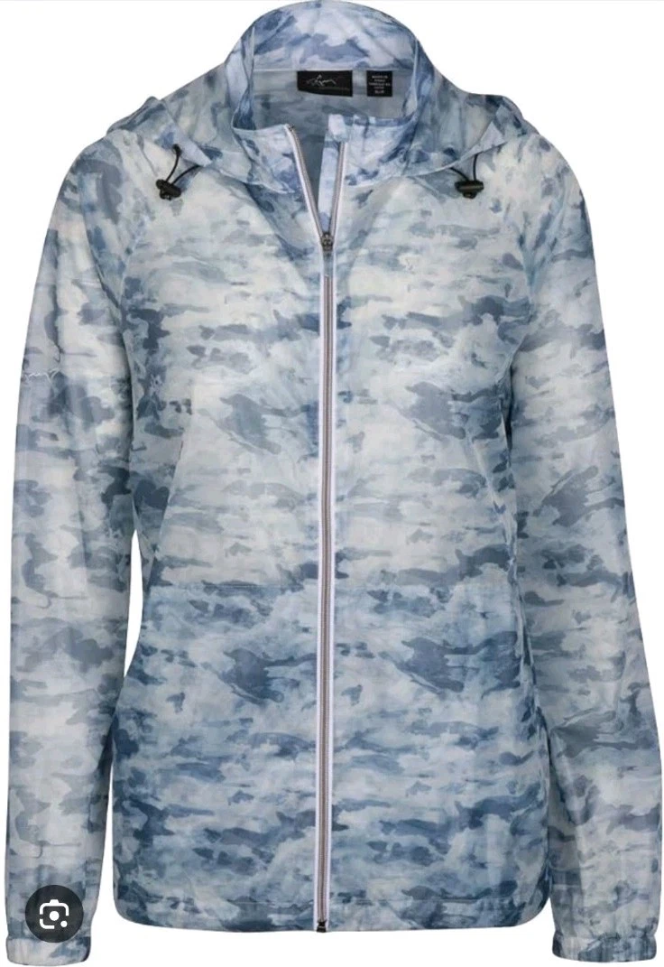 $130 Greg Norman Fjord Zip Camo Windbreaker Golf Jacket Rain Lightweight Mens XL