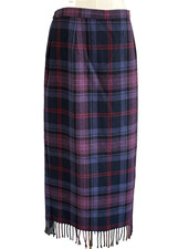 Vtg REQUIREMENTS Wool Blend Plaid Midi Maxi Skirt Fringe Equestrian Preppy 10P