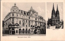Vintage Monopol Hotel & Cologne Cathedral C�ln Germany Postcard