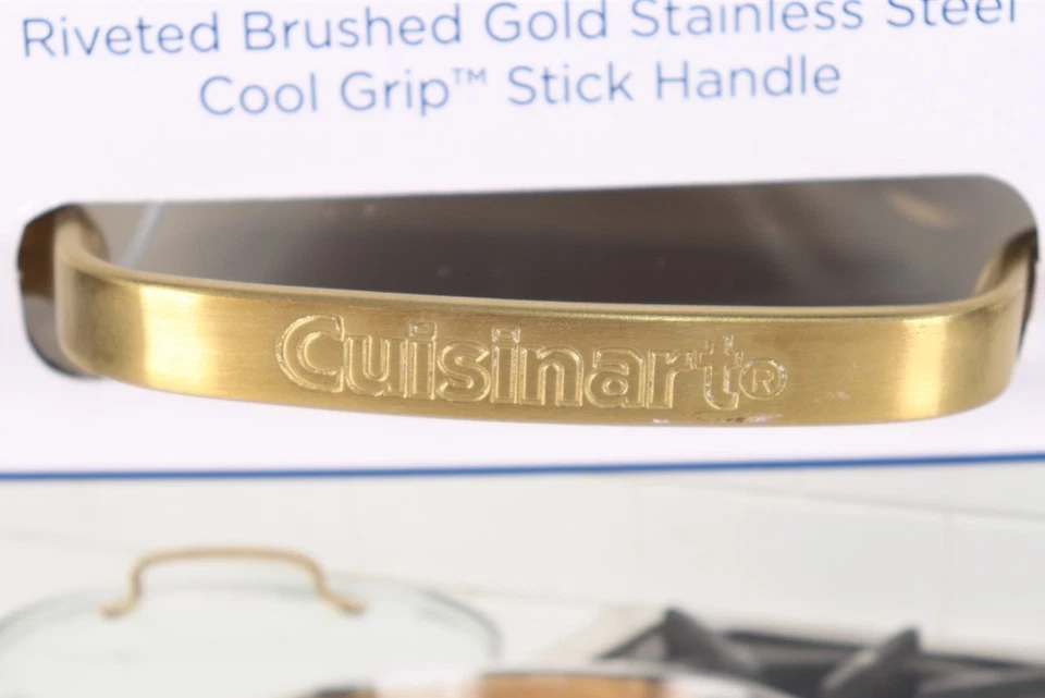 Cuisinart Classic Matte White & Brushed Gold 3.5qt Stainless Saute Pan w/Cover  - Image 4 of 4