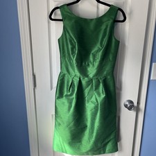 Alfred Sung  6 Green Sleeveless Cocktail Dress Bow Lined Retro Party