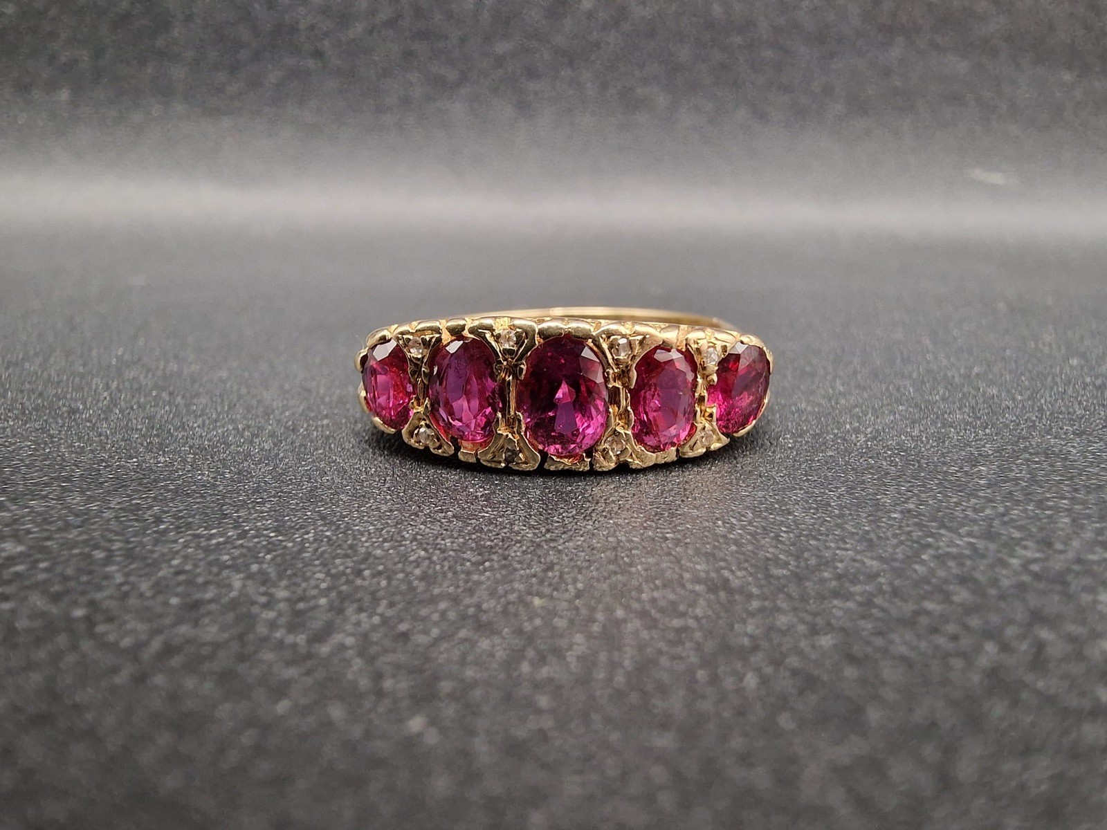 Antique 18ct Gold Ruby Diamond Ring Victorian Cir… - image 6