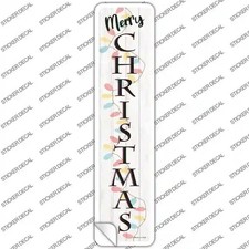 Merry Christmas Lights White Novelty Narrow Sticker Decal Large