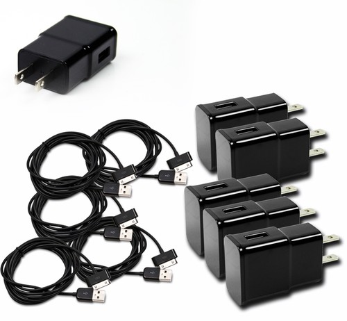 5X 2A TRAVEL ADAPTER+10' 30PIN USB CABLE WALL CHARGER BLACK IPHONE IPAD 2 3 IPOD - 第 1/1 張圖片
