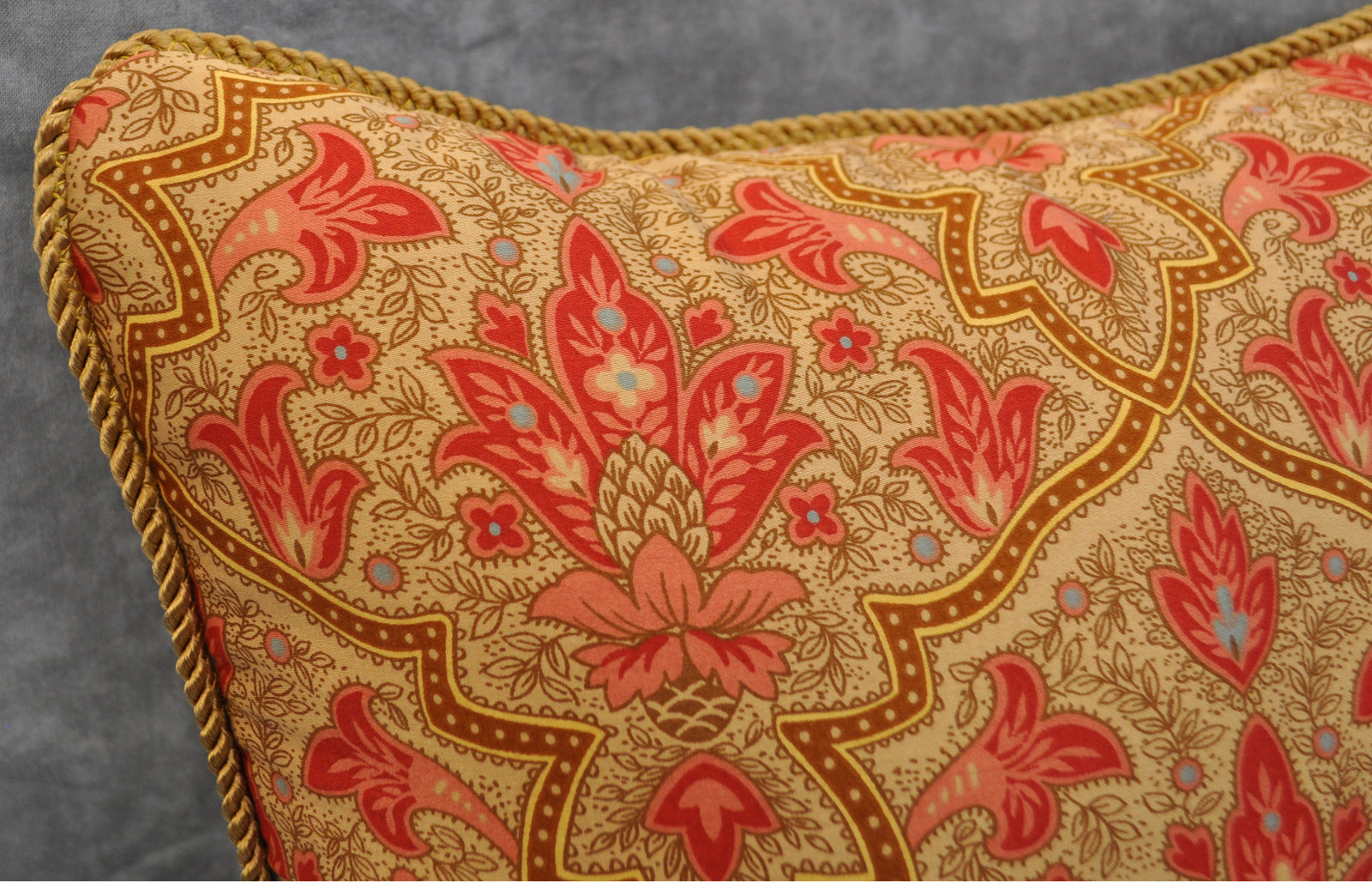 NEW Corded Pillow made w Ralph Lauren Doncaster Langham Red & Camel