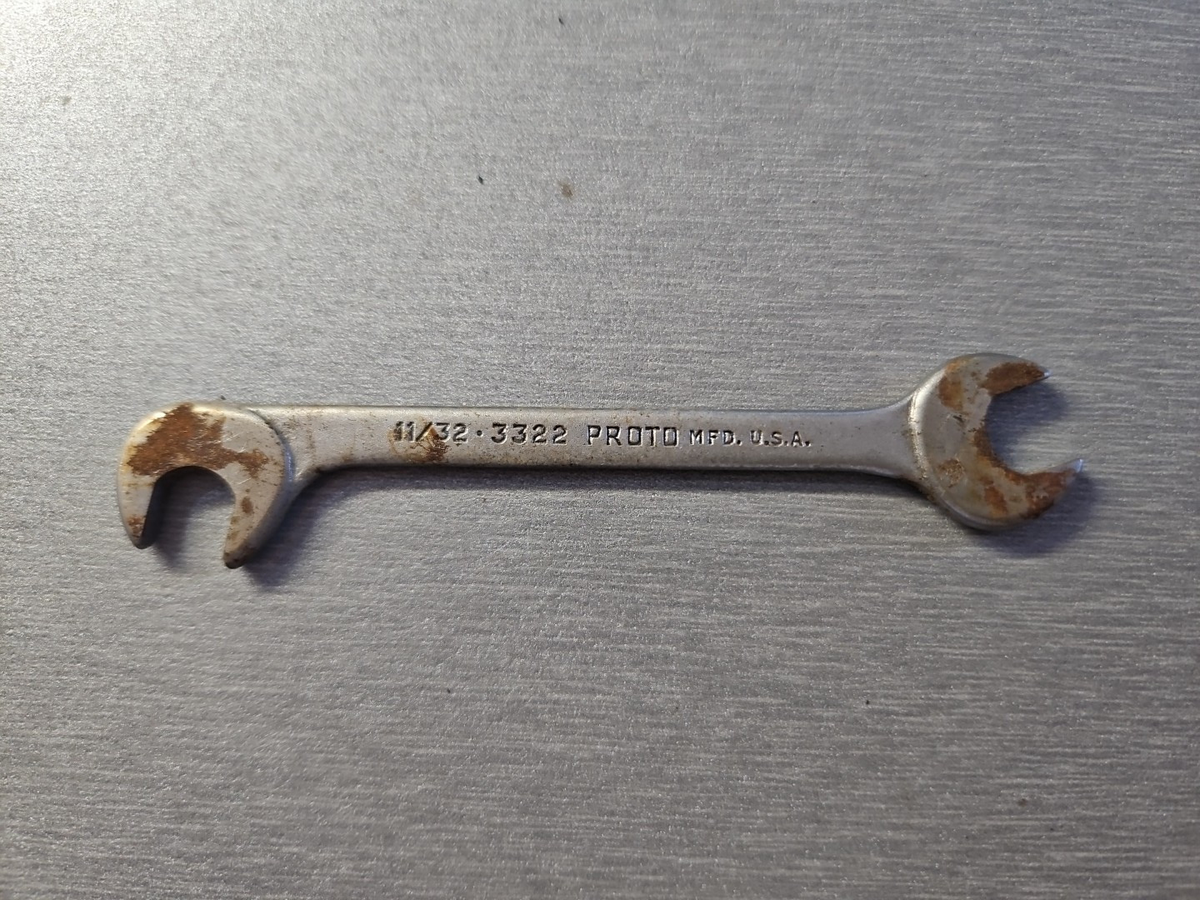 Vintage Proto Double Open End Wrench #3322 ~ 11/32