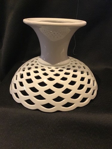 Cuenco pedestal reticulado blanco vintage La Porcellana Bianca. - Imagen 13 de 18
